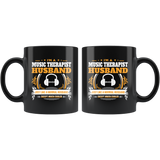 Music Therapist Husband Black Coffee Mug Gift