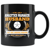 Analytics Manager Husband Black Coffee Mug Gift