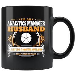 Analytics Manager Husband Black Coffee Mug Gift
