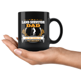 Land Surveyor Dad Black Coffee Mug Gift