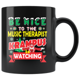 Funny Music Therapist Christmas Gift Black Coffee Mug