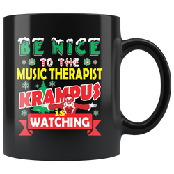 Funny Music Therapist Christmas Gift Black Coffee Mug