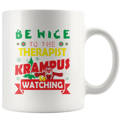 Be Nice To The Therapist Krampus Is Watching Funny Xmas