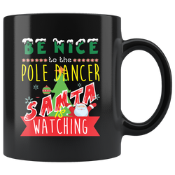 Funny Pole Dancer Christmas Gift Black Coffee Mug
