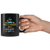 Best Analytics Managers are Born in January Gift Idea Black Coffee Mug