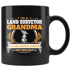 Land Surveyor Grandma Black Coffee Mug Gift