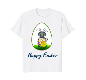 Cute Kids Pug In Easter Egg Graphic Tee