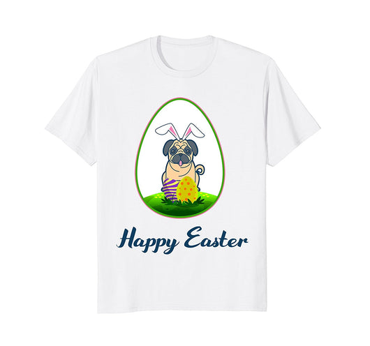 Cute Kids Pug In Easter Egg Graphic Tee
