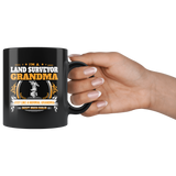 Land Surveyor Grandma Black Coffee Mug Gift