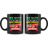 Funny Music Therapist Christmas Gift Black Coffee Mug