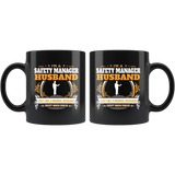 Safety Manager Husband Black Coffee Mug Gift