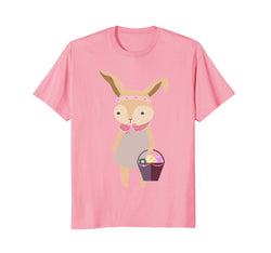 Cute Little Girls Bunny Rabbit Easter Egg Graphic Tee