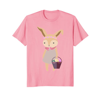 Cute Little Girls Bunny Rabbit Easter Egg Graphic Tee