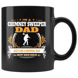 Chimney Sweeper Dad Black Coffee Mug Gift