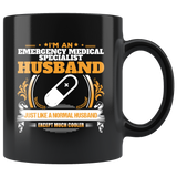 Emergency Medical Specialist Husband Black Coffee Mug Gift