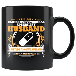 Emergency Medical Specialist Husband Black Coffee Mug Gift