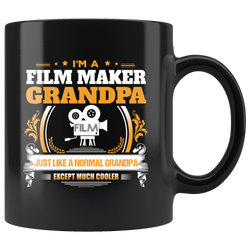 Film Maker Grandpa Black Coffee Mug Gift