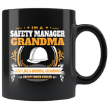 Safety Manager Grandma Black Coffee Mug Gift
