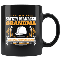 Safety Manager Grandma Black Coffee Mug Gift