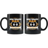 Music Therapist Dad Black Coffee Mug Gift