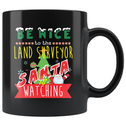 Funny Land Surveyor Christmas Gift Black Coffee Mug