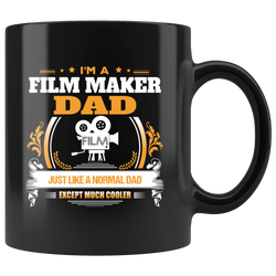 Film Maker Dad Black Coffee Mug Gift