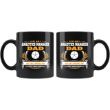 Analytics Manager Dad Black Coffee Mug Gift