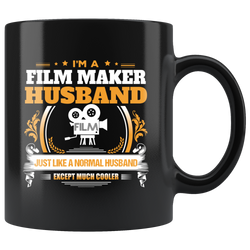 Film Maker Husband Black Coffee Mug Gift