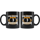 Land Surveyor Dad Black Coffee Mug Gift