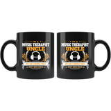 Music Therapist Uncle Black Coffee Mug Gift