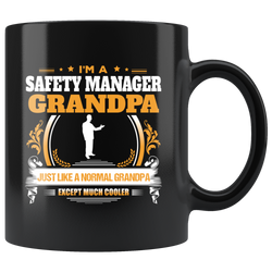 Safety Manager Grandpa Black Coffee Mug Gift