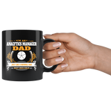 Analytics Manager Dad Black Coffee Mug Gift