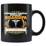 Emergency Medical Specialist Grandpa Black Coffee Mug Gift