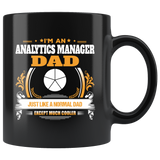Analytics Manager Dad Black Coffee Mug Gift