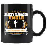Safety Manager Uncle Black Coffee Mug Gift