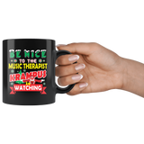 Funny Music Therapist Christmas Gift Black Coffee Mug