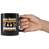 Music Therapist Grandpa Black Coffee Mug Gift