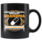 Emergency Medical Specialist Grandma Black Coffee Mug Gift
