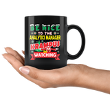 Funny Analytics Manager Christmas Gift Black Coffee Mug