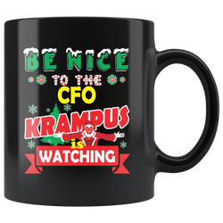 Funny CFO Christmas Gift Black Coffee Mug