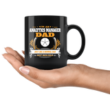 Analytics Manager Dad Black Coffee Mug Gift