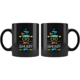 Best CFO are Born in January Gift Idea Black Coffee Mug
