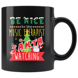 Funny Music Therapist Christmas Gift Black Coffee Mug