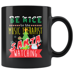 Funny Music Therapist Christmas Gift Black Coffee Mug
