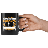 Safety Manager Grandpa Black Coffee Mug Gift