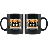 Music Therapist Grandma Black Coffee Mug Gift