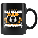 Music Therapist Dad Black Coffee Mug Gift