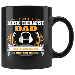 Music Therapist Dad Black Coffee Mug Gift