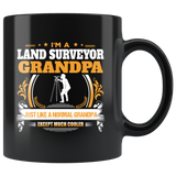 Land Surveyor Grandpa Black Coffee Mug Gift
