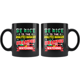 Funny Analytics Manager Christmas Gift Black Coffee Mug
